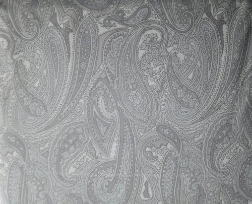 Vista 2 de Ralph Lauren Juego de sábanas Queen de 4 piezas, estampado de cachemira gris topo, gris y azul sobre patrón boteh blanco
