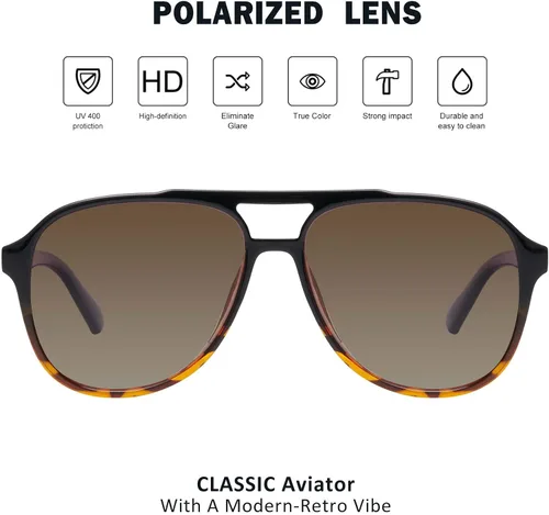 Vista 2 de mosanana Gafas de sol polarizadas de aviador para mujer y hombre Mod. CARMER