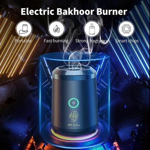 Vista 5 de Quemador de incienso electrónico inteligente portátil recargable por USB, quemador de incienso eléctrico, soporte de incienso musulmán árabe