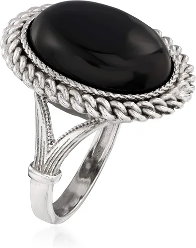 Vista 3 de Ross-Simons Black Onyx Ring in Sterling Silver