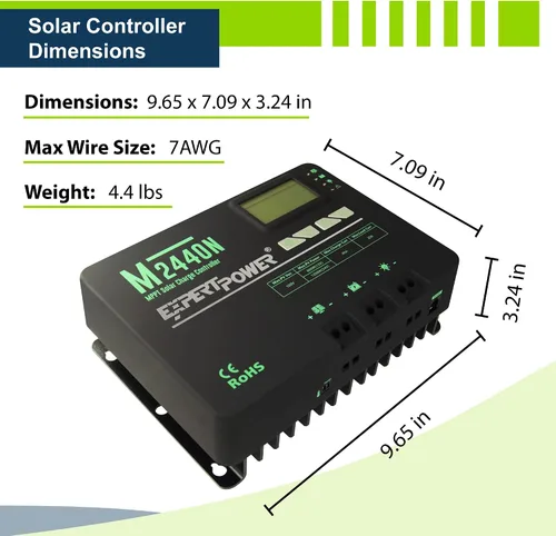 Vista 5 de ExpertPower Controlador de carga solar MPPT de 40 A Regulador inteligente de selección automática de 12 V/24 V Entrada fotovoltaica máxima