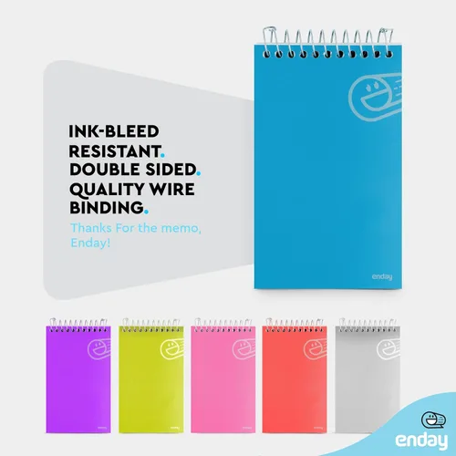 Vista 4 de Enday Cuaderno de bolsillo, cuadernos pequeños encuadernados en la parte superior, cuadernos pequeños en espiral, bloc de notas para accesorios