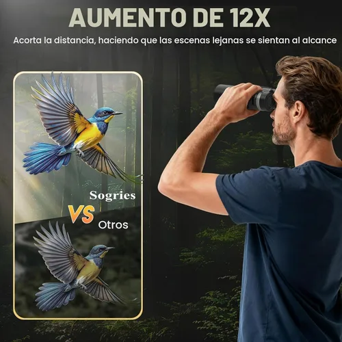 Vista 11 de Binoculares HD de 12 x 42 para adultos con adaptador de teléfono
