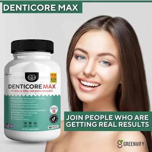 Vista 5 de Max for Gums and Teeth Health – 40 mil millones de UFC Probióticos orales avanzados, soporte para el aliento fresco, 60 cápsulas (paquete de 1)