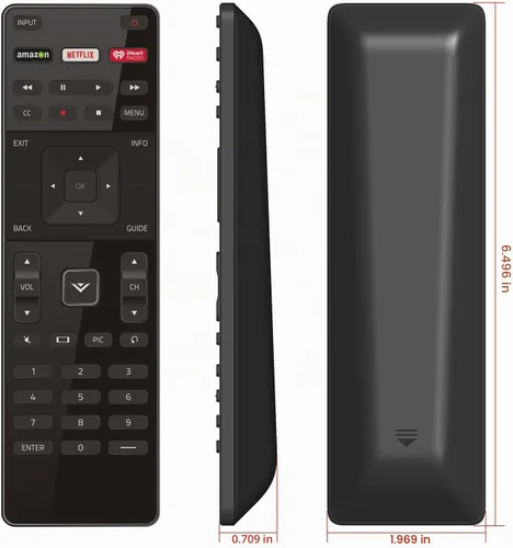 Vista 2 de Vizio Xrt122 LED HDTV Control remoto para serie E E70-c3 E65-c3 E65x-c2 E60-c3 E55-c1 E55-c2 E50-c1 E48-c2 E43-c2 E40-c2 E32 h-c1 E 32-c1 E28h-c1