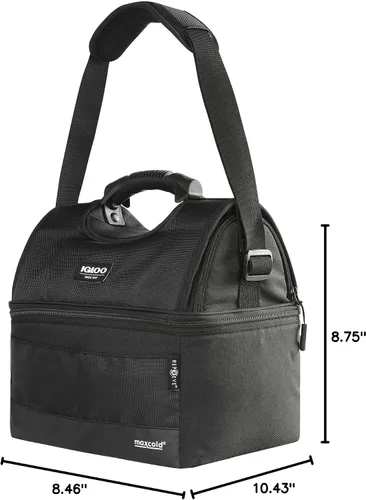Vista 8 de Igloo Gripper - Bolsa enfriadora de lados suaves Enfriador de almuerzo aislado de doble compartimento