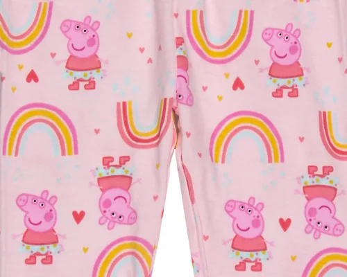Vista 5 de Peppa Pig - Pijama para niñas pequeñas, conjunto de pijama de 2 piezas para niños, Multi colorido