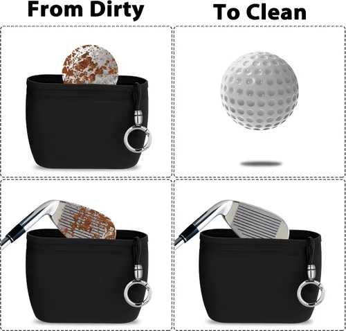 Vista 7 de MOSTY Golf Club & Ball Cleaner Bag,Durable Golf Club Cleaning Kit and Ball Washer Pouch,Club Cleaner for Golf Bag, Golf Gifts for Men Women Golfers