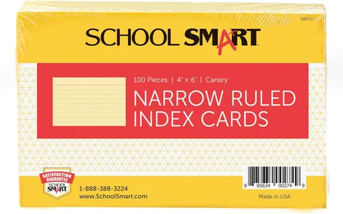 Vista 17 de School Smart Tarjetas de índice con rayas, 3 x 5 pulgadas, colores surtidos, paquete de 100