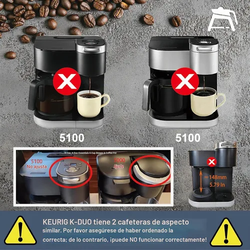 Vista 3 de Repuesto para KEURIG K-DUO Essentials 5000 y 5500 12 tazas de jarra de café de vidrio (no compatible con el modelo K-Duo 5100), compatible