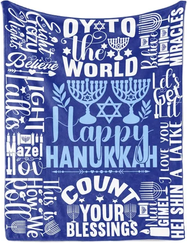 Vista 10 de InnoBeta Regalos de Hanukkah, manta de Hannukah para mujeres y hombres, regalos para vacaciones judías de Janucá para amigos, compañeros de trabajo