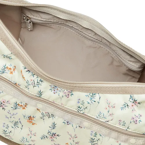 Vista 3 de LeSportsac Cheerful Blooms Classic Hobo Crossbody Bag + bolsa de cosméticos, estilo 7520color E547, románticos y coloridos delicados aerosoles