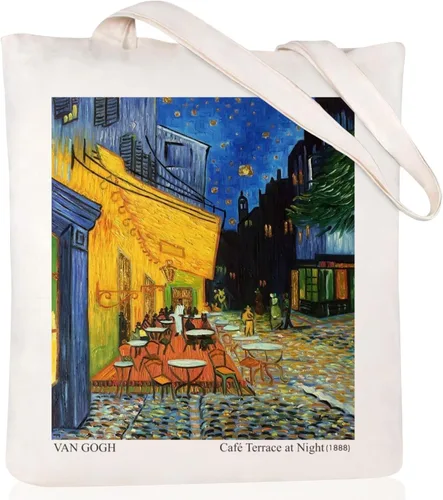 Vista 11 de Andeiltech Canvas Tote Bag Aesthetic Cute Vintage Tote Bags Book Shoulder bag Gifts Reusable Grocery Bags for Women