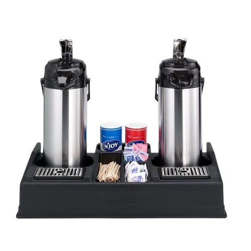 Vista 3 de Service Ideas Soporte doble Airpot y estación de condimentos, plástico APLR25BL en Negro