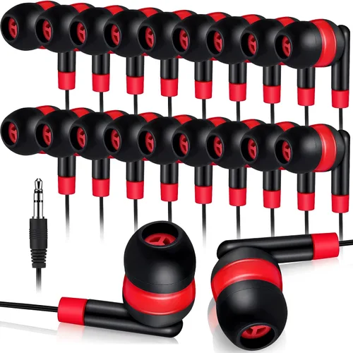 Vista 11 de Kanayu Paquete de 50 auriculares con cable a granel para aula, auriculares básicos con cable para estudiantes, sin micrófono, con conector de 0.138