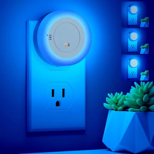 Vista 8 de FOLKSMATE - Luz nocturna LED, luz nocturna regulable con sensor de atardecer a amanecer para enchufe, para baño, dormitorio, habitación de adultos