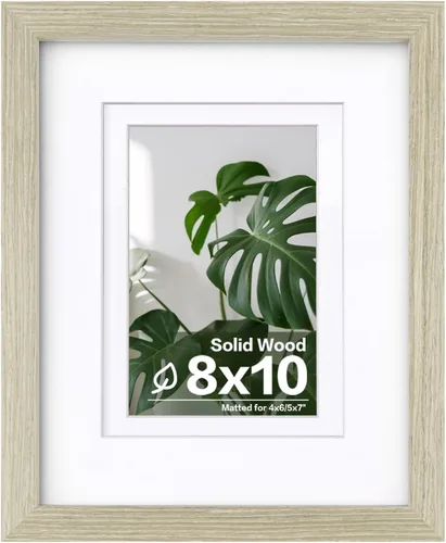 Vista 147 de Egofine - Portarretratos de 4 x 6 pulgadas, de madera maciza con plexiglás, para fotos de 3.5 x 5 con paspartú o de 4 x 6 sin paspartú, para colocar