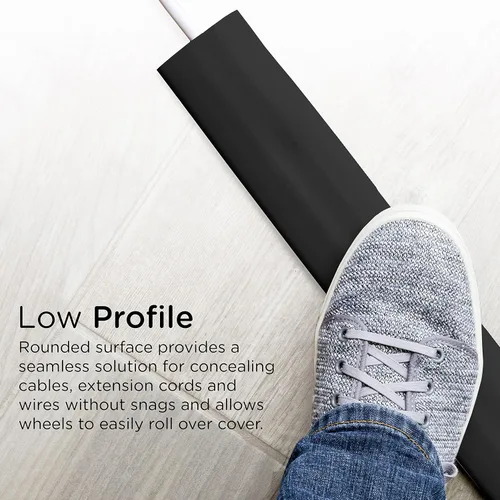 Vista 5 de Cordinate - Cubierta de cable de piso de 6 pies, protector de cable, oculta cables de extensión, protege cables, previene caídas de cables