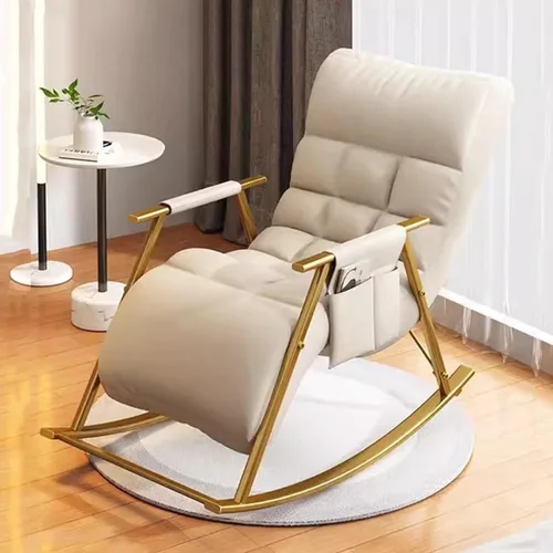 Vista 10 de Mecedora reclinable ajustable para balcón y patioSilla moderna para exteriores para sala de estar y ocio, muebles cómodos de relajación, marco