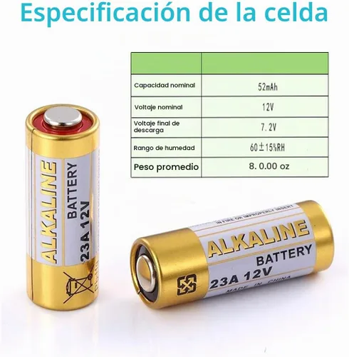 Vista 3 de LiCB Baterías alcalinas A23 12V 23A (paquete de 10)