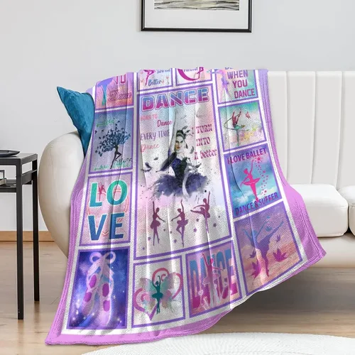 Vista 6 de Manta de regalo de bailarín, manta de franela suave y cálida, regalos para amantes de la danza, mantas inspiradoras de baile y mantas