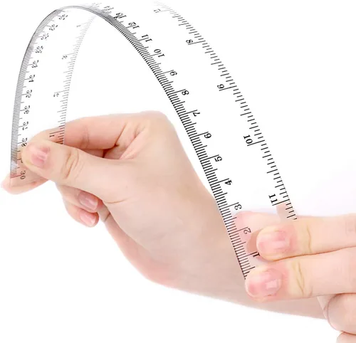 Vista 3 de Reglas de plástico rectas, 3 unidades, 15, 20, 11.8 in, herramienta de medición, transparente