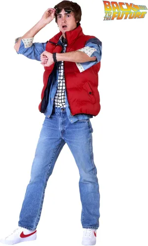 Vista 2 de Disfraz de Marty McFly de la película Volver al futuro, 2x, Rojo