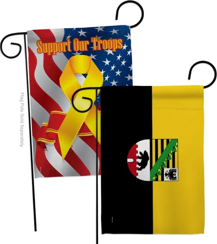 Vista 6 de Saxony Anhalt Garden Flags 2pcs Pack Regional Germany States Central Europe Territory Old History Country Particular Area Small Decorative Gift Yard