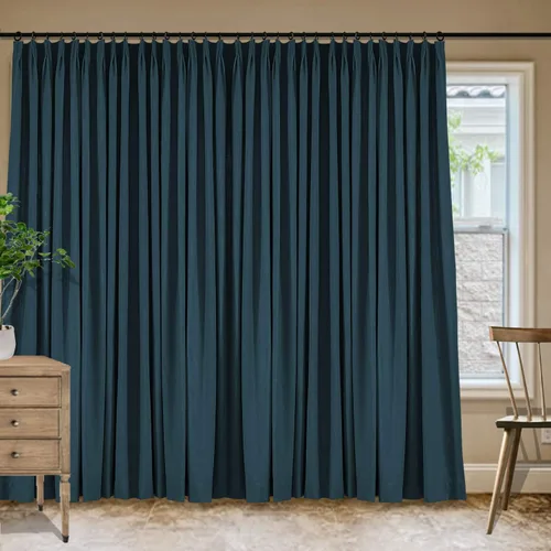 Vista 19 de Frelement Cortinas plisadas de lino de algodón de 100 pulgadas de ancho y 102 pulgadas de largo, cortinas con reducción de ruido para sala