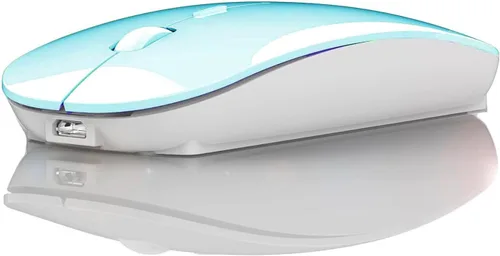 Vista 11 de Ratón Bluetooth recargable inalámbrico Bluetooth Mouse para iPad Pro iPad Air Mac MacBook Pro MacBook Air Laptop Chromebook Windows HP DELL (azul)