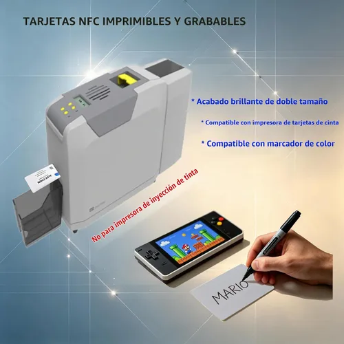 Vista 4 de 20pcs NXP NTAG215 Chip blanco NFC tarjetas, cinta imprimible y programable