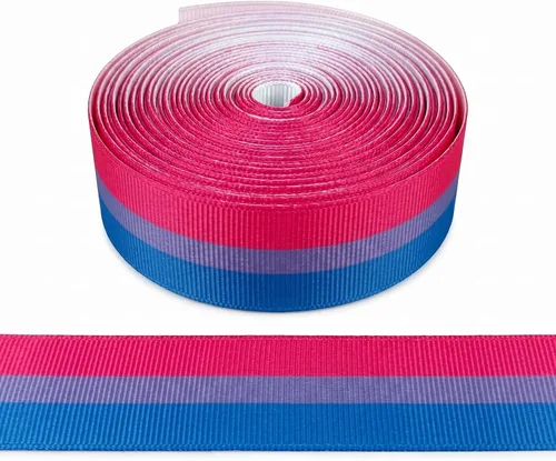 Vista 8 de LGBTQ Rayas LGBTQ Impreso 7/8 Pulgadas Cinta Grosgrain Blanca Gay Pride Cheer 10 Yardas