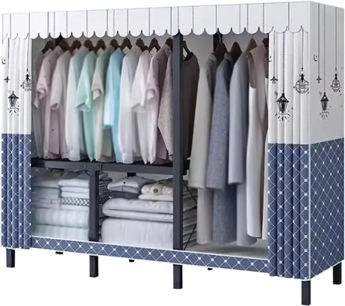 Vista 20 de Armarios grandes Armario portátil Armario con áreas para colgar Armario de metal de acero Armario de ropa Armario para colgar Dormitorio Armario