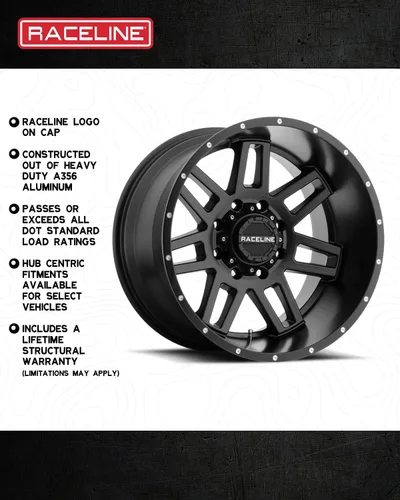 Vista 4 de Ruedas Raceline 931B INJECTOR Negras 16X8" 5X4.5 Patrón de Pernos 0mm Desplazamiento/(4.5"E/S) 10 Radios Aluminio para Auto de Pasajeros, Llantas
