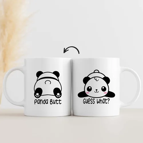 Vista 6 de QUICQOD Taza divertida de perro salchicha para mamá y amantes, taza de café blanca, adivina qué trasero de 11 onzas, regalo de Navidad, Acción