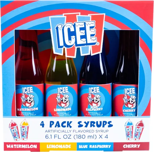 Vista 7 de Máquina de cono de nieve ICEE y paquete de 4 jarabes ICEE. Auténtica máquina de afeitar de hielo ICEE Home. Crea hasta medio galón de hielo