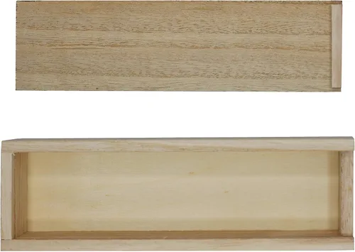 Vista 6 de Creative Hobbies Lápiz de madera sin terminar, bolígrafo, escondite, caja de almacenamiento de baratijas con tapa deslizante