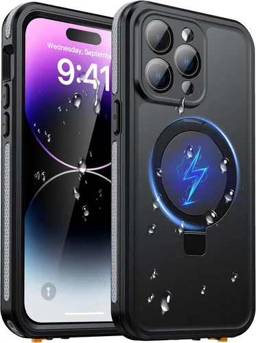 Vista 12 de Oterkin Funda magnética impermeable para iPhone Air con [protector de pantalla integrado] [soporte invisible] [compatible con MagSafe]