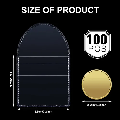 Vista 2 de Mimorou 100 fundas de plástico transparente para monedas, de un solo bolsillo, de 2 x 2 pulgadas, fundas de plástico transparente para cortar