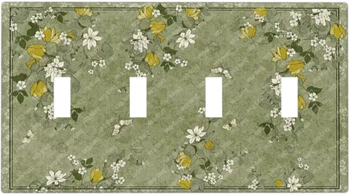 Vista 153 de Decorative Outlet Covers Blue Background White Cat Daisy Floral 2-Gang 1-Gang Wall Plate Single Toggle/Rocker Farmhouse Style Light Switch Covers