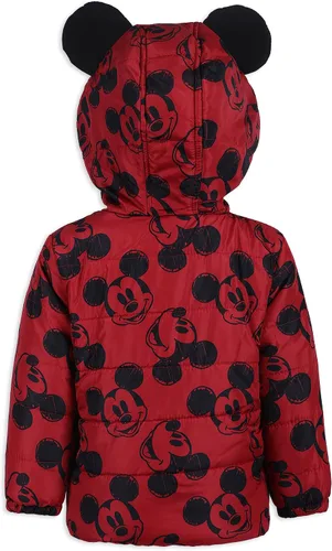 Vista 3 de Disney Chaqueta de Mickey Mouse para niños pequeños y pequeños, color rojo