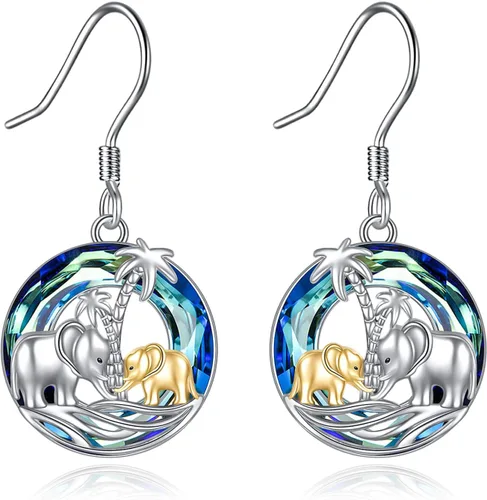 Vista 47 de POPKIMI Bonitos aretes colgantes de animales, joyería de animales, regalos de cumpleaños y Navidad para mujeres, aretes de ópalo de cristal de plata