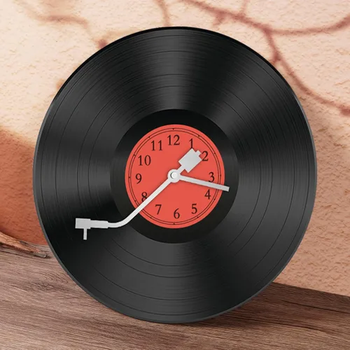 Vista 9 de Discos de vinilo de 12 pulgadas, decoración de pared, reloj de pared de disco de vinilo, relojes de pared únicos con pilas (batería no incluida)
