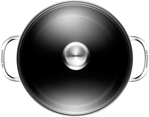 Vista 2 de Le Creuset Olla antiadherente endurecida PRO con tapa de vidrio, 6.3 cuartos de galón.