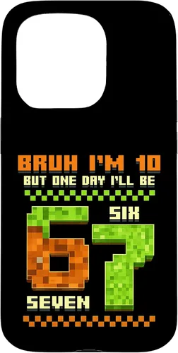 Vista 14 de Bruh I'm 10 But One-Day I'll Be 67 Retro 10th Birthday Kids Case for iPhone XR