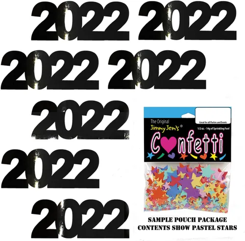 Vista 3 de Confeti Año 2022 Negro - Paquete al por menor #7220 QS0