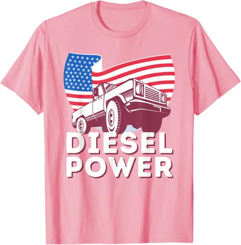 Vista 44 de Diesel Power American Flag - Camiseta de camioneta de mecánico diésel, Negro, S