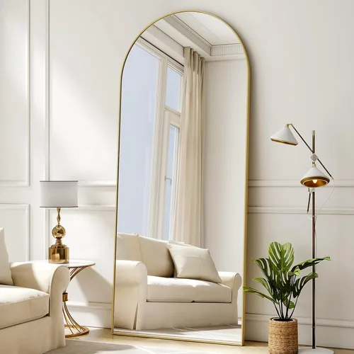 Vista 28 de BEAUTYPEAK Espejo de longitud de arco de 71 x 30 pulgadas con soporte Negro