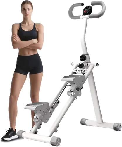 Vista 10 de Escalera para gimnasio en casa, máquina de entrenamiento vertical plegable, máquina de entrenamiento de cuerpo completo con asas ajustables, monitor