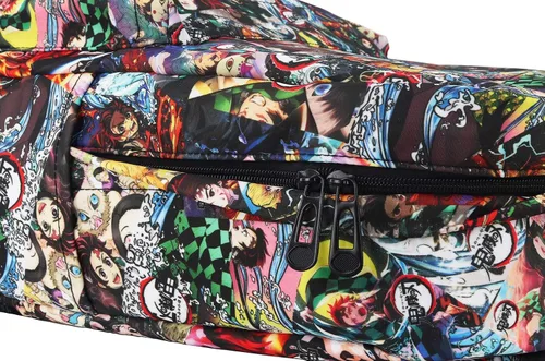 Vista 7 de Roffatide Mochila de dibujos animados de anime para mujeres y hombres, mochila estampada de 15.6 pulgadas, mochila para laptop, cosplay, color negro